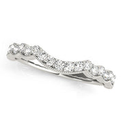 Curved Bands Half Eternity Ring in Gold & Platinum