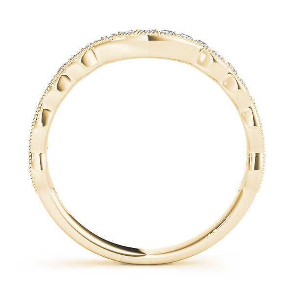 Curved Bands Half Eternity Ring in Gold & Platinum
