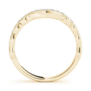 Curved Bands Half Eternity Ring in Gold & Platinum