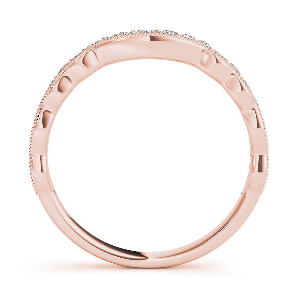Curved Bands Half Eternity Ring in Gold & Platinum