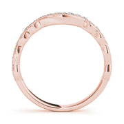 Curved Bands Half Eternity Ring in Gold & Platinum