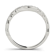 Curved Bands Half Eternity Ring in Gold & Platinum