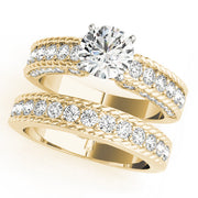 Heirloom Channel-Set Round Diamond Engagement Ring in 10K/14K gold and platinum with certified lab-grown or natural diamonds