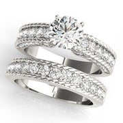 Heirloom Channel-Set Round Diamond Engagement Ring in 10K/14K gold and platinum with certified lab-grown or natural diamonds