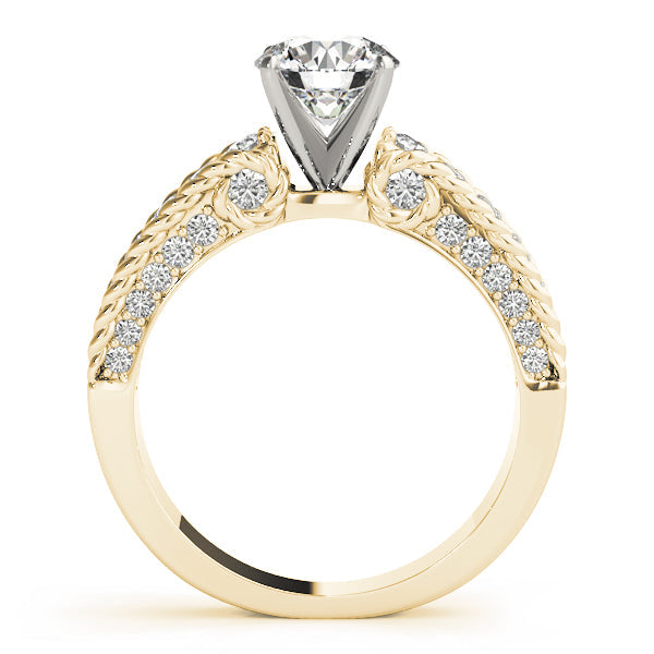 Heirloom Channel-Set Round Diamond Engagement Ring in 10K/14K gold and platinum with certified lab-grown or natural diamonds