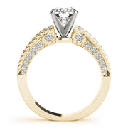 Heirloom Channel-Set Round Diamond Engagement Ring in 10K/14K gold and platinum with certified lab-grown or natural diamonds