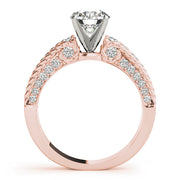 Heirloom Channel-Set Round Diamond Engagement Ring in 10K/14K gold and platinum with certified lab-grown or natural diamonds