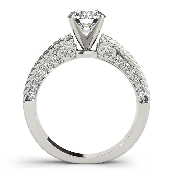 Heirloom Channel-Set Round Diamond Engagement Ring in 10K/14K gold and platinum with certified lab-grown or natural diamonds