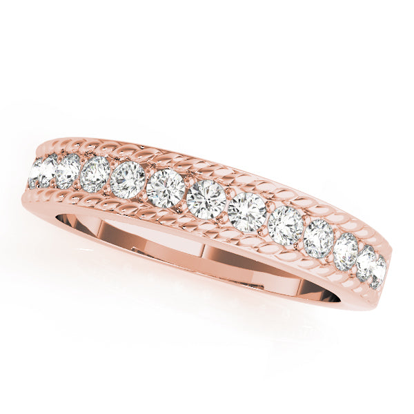 Prong Set Braided Style Half Eternity Ring in Gold & Platinum