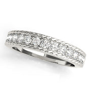 Prong Set Braided Style Half Eternity Ring in Gold & Platinum
