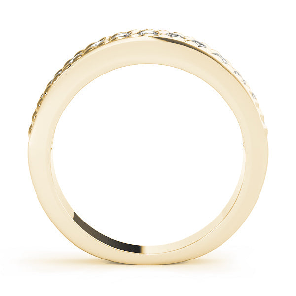 Prong Set Braided Style Half Eternity Ring in Gold & Platinum