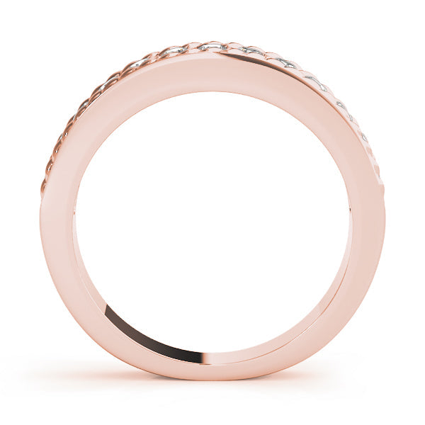 Prong Set Braided Style Half Eternity Ring in Gold & Platinum