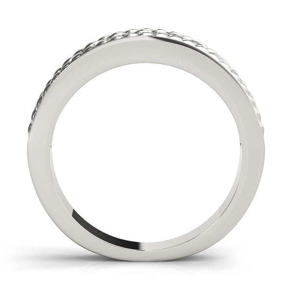 Prong Set Braided Style Half Eternity Ring in Gold & Platinum