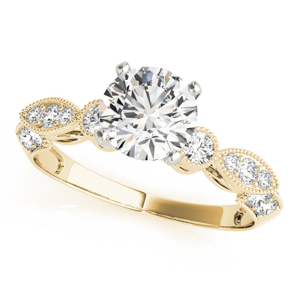 Luxe Multi-Row Round Diamond Engagement Ring in 10K/14K gold and platinum with certified lab-grown or natural diamonds