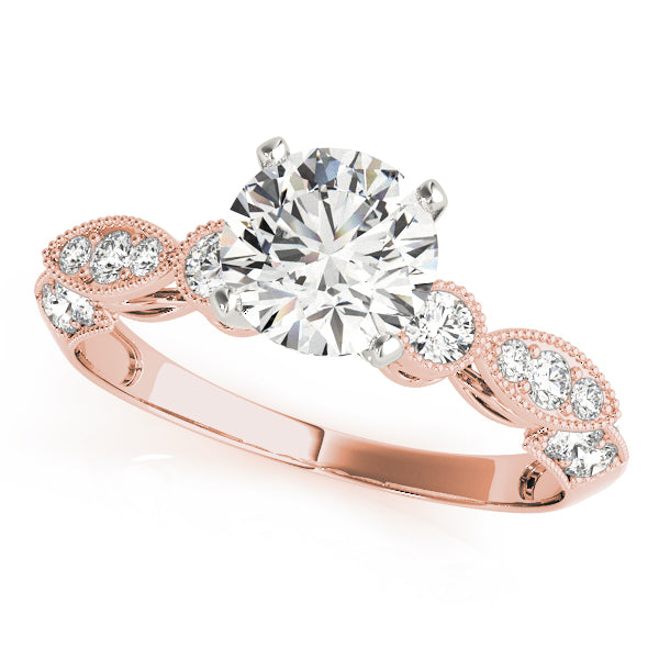 Luxe Multi-Row Round Diamond Engagement Ring in 10K/14K gold and platinum with certified lab-grown or natural diamonds