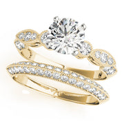 Luxe Multi-Row Round Diamond Engagement Ring in 10K/14K gold and platinum with certified lab-grown or natural diamonds