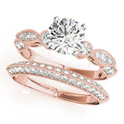 Luxe Multi-Row Round Diamond Engagement Ring in 10K/14K gold and platinum with certified lab-grown or natural diamonds