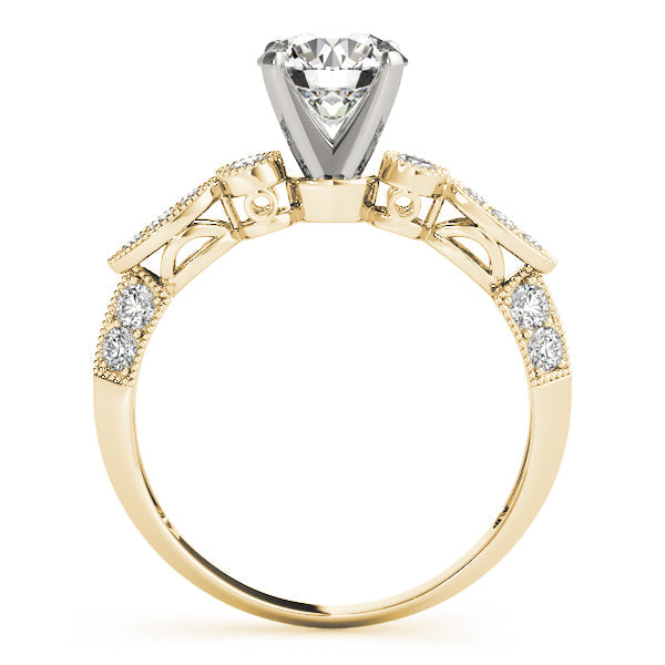 Luxe Multi-Row Round Diamond Engagement Ring in 10K/14K gold and platinum with certified lab-grown or natural diamonds