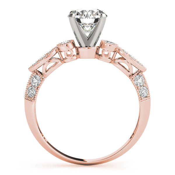 Luxe Multi-Row Round Diamond Engagement Ring in 10K/14K gold and platinum with certified lab-grown or natural diamonds