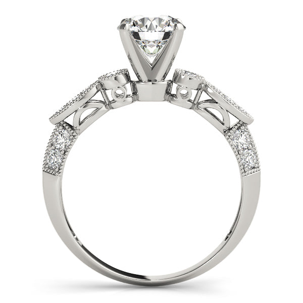Luxe Multi-Row Round Diamond Engagement Ring in 10K/14K gold and platinum with certified lab-grown or natural diamonds