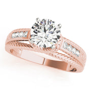 Refined Channel-Set Round Diamond Engagement Ring in 10K/14K gold and platinum with certified lab-grown or natural diamonds
