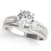 Refined Channel-Set Round Diamond Engagement Ring in 10K/14K gold and platinum with certified lab-grown or natural diamonds