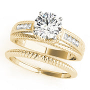 Refined Channel-Set Round Diamond Engagement Ring in 10K/14K gold and platinum with certified lab-grown or natural diamonds