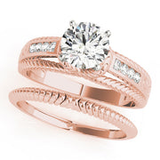 Refined Channel-Set Round Diamond Engagement Ring in 10K/14K gold and platinum with certified lab-grown or natural diamonds