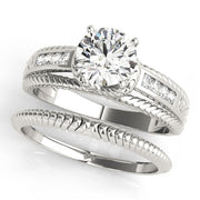 Refined Channel-Set Round Diamond Engagement Ring in 10K/14K gold and platinum with certified lab-grown or natural diamonds