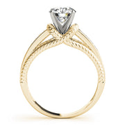 Refined Channel-Set Round Diamond Engagement Ring in 10K/14K gold and platinum with certified lab-grown or natural diamonds