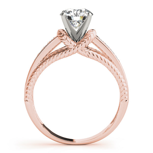 Refined Channel-Set Round Diamond Engagement Ring in 10K/14K gold and platinum with certified lab-grown or natural diamonds