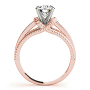 Refined Channel-Set Round Diamond Engagement Ring in 10K/14K gold and platinum with certified lab-grown or natural diamonds