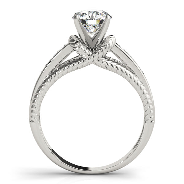 Refined Channel-Set Round Diamond Engagement Ring in 10K/14K gold and platinum with certified lab-grown or natural diamonds