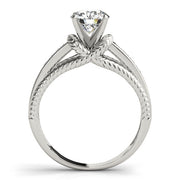Refined Channel-Set Round Diamond Engagement Ring in 10K/14K gold and platinum with certified lab-grown or natural diamonds