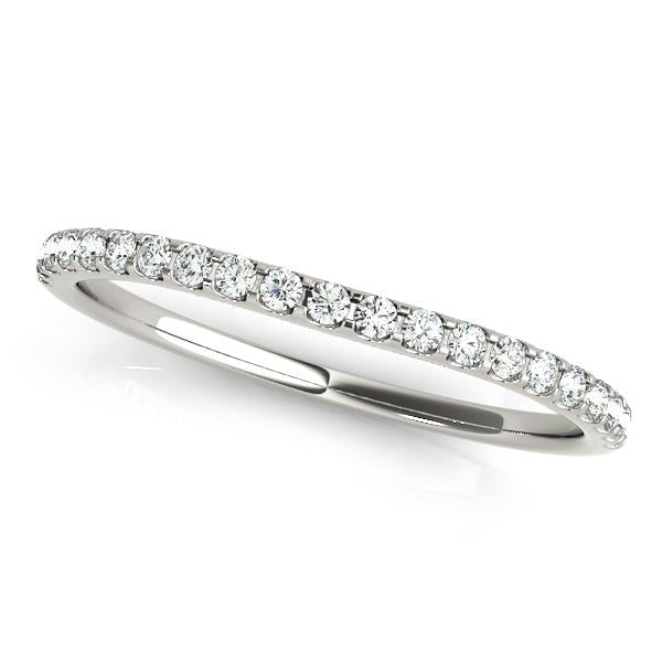 Prong Set Wedding Half Eternity Ring in Gold & Platinum