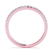 Prong Set Wedding Half Eternity Ring in Gold & Platinum
