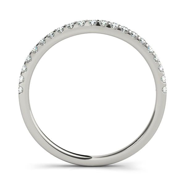 Prong Set Wedding Half Eternity Ring in Gold & Platinum