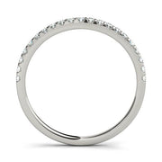 Prong Set Wedding Half Eternity Ring in Gold & Platinum
