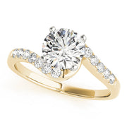 Signature Bypass Round Diamond Engagement Ring in 10K/14K gold and platinum with certified lab-grown or natural diamonds