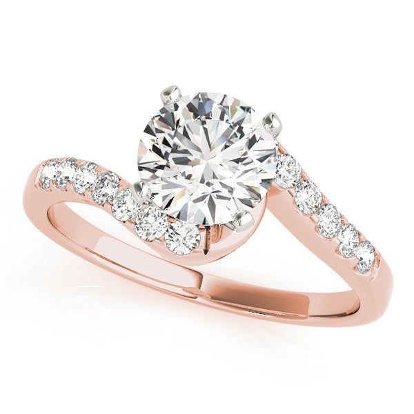 Signature Bypass Round Diamond Engagement Ring in 10K/14K gold and platinum with certified lab-grown or natural diamonds