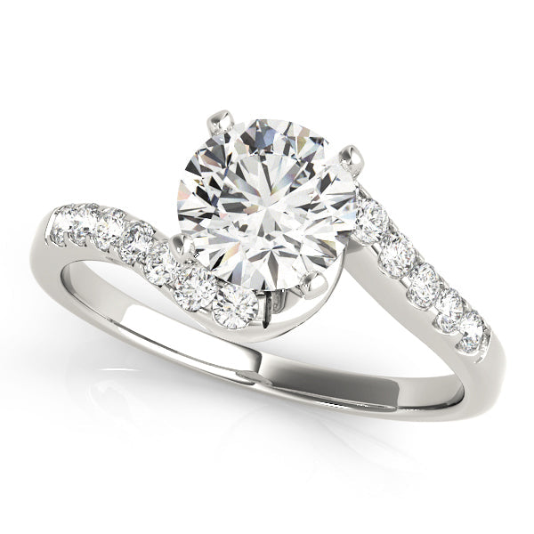 Signature Bypass Round Diamond Engagement Ring in 10K/14K gold and platinum with certified lab-grown or natural diamonds