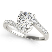 Signature Bypass Round Diamond Engagement Ring in 10K/14K gold and platinum with certified lab-grown or natural diamonds