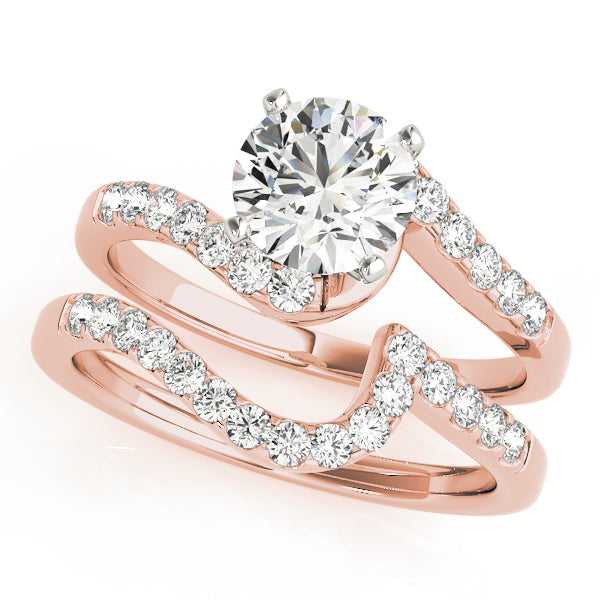Signature Bypass Round Diamond Engagement Ring in 10K/14K gold and platinum with certified lab-grown or natural diamonds