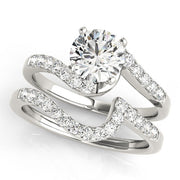 Signature Bypass Round Diamond Engagement Ring in 10K/14K gold and platinum with certified lab-grown or natural diamonds