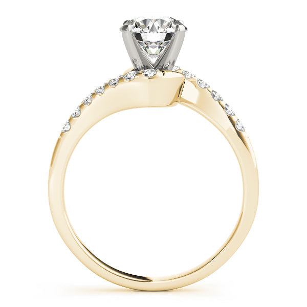 Signature Bypass Round Diamond Engagement Ring in 10K/14K gold and platinum with certified lab-grown or natural diamonds