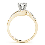 Signature Bypass Round Diamond Engagement Ring in 10K/14K gold and platinum with certified lab-grown or natural diamonds