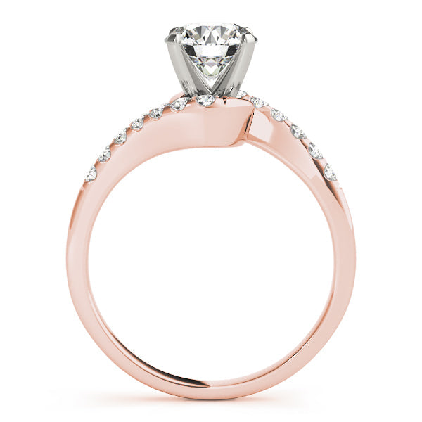 Signature Bypass Round Diamond Engagement Ring in 10K/14K gold and platinum with certified lab-grown or natural diamonds