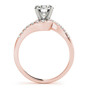 Signature Bypass Round Diamond Engagement Ring in 10K/14K gold and platinum with certified lab-grown or natural diamonds