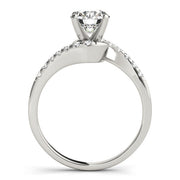Signature Bypass Round Diamond Engagement Ring in 10K/14K gold and platinum with certified lab-grown or natural diamonds