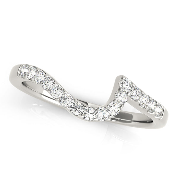 Prong Set Curved Half Eternity Ring in Gold & Platinum